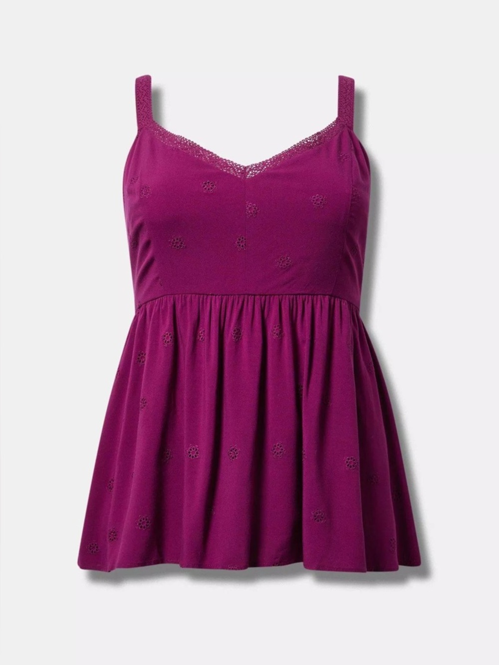 Torrid 0X Peplum Eyelet Cami Tank Top NWT